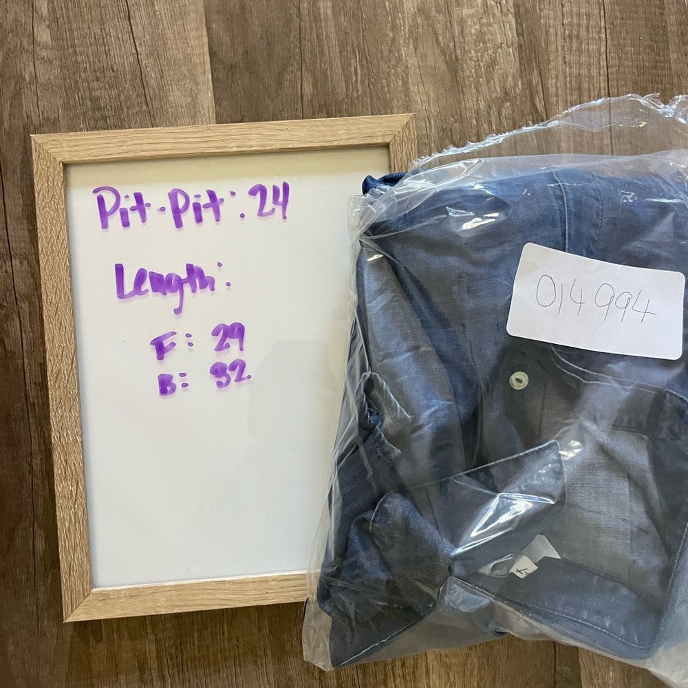 Foxcroft Blue Button Down Tunic Shirt - Picture 5 of 5